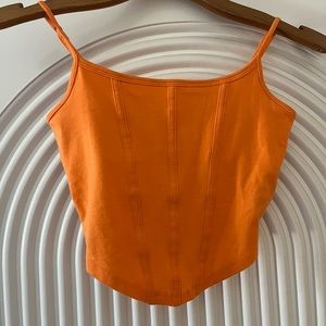 orange bustier corset cami tank top from hollister
